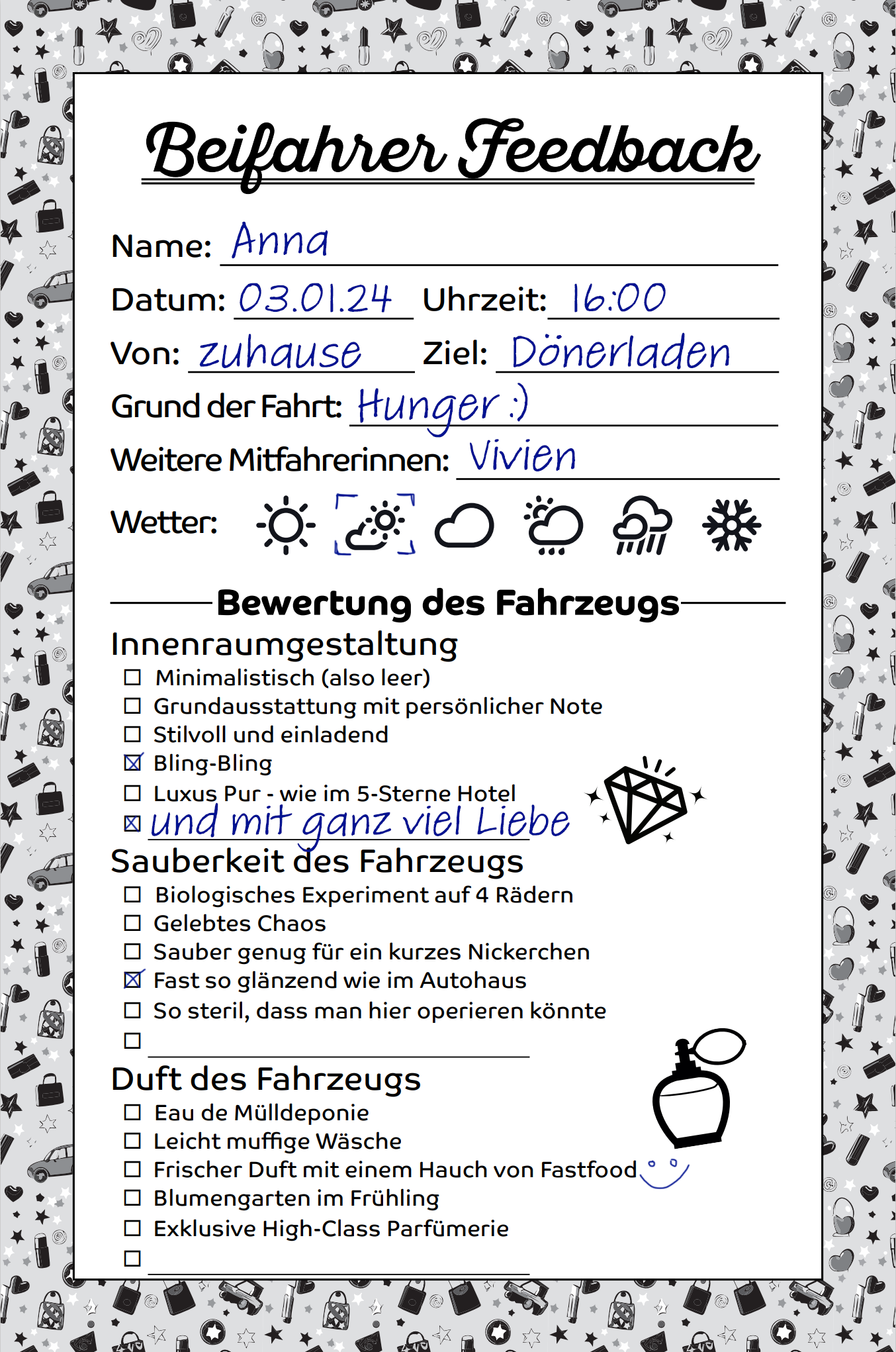 Beifahrer Gästebuch | GIRLS EDITION