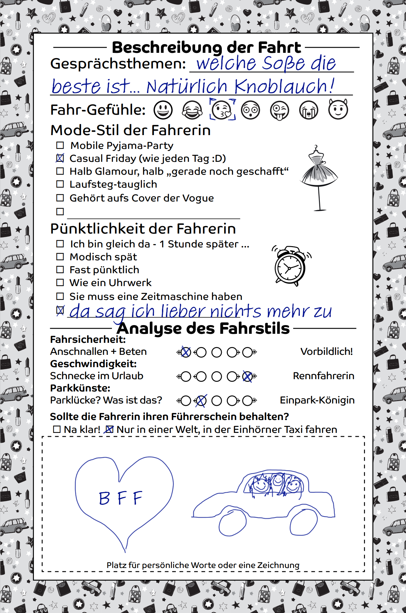 Beifahrer Gästebuch | GIRLS EDITION