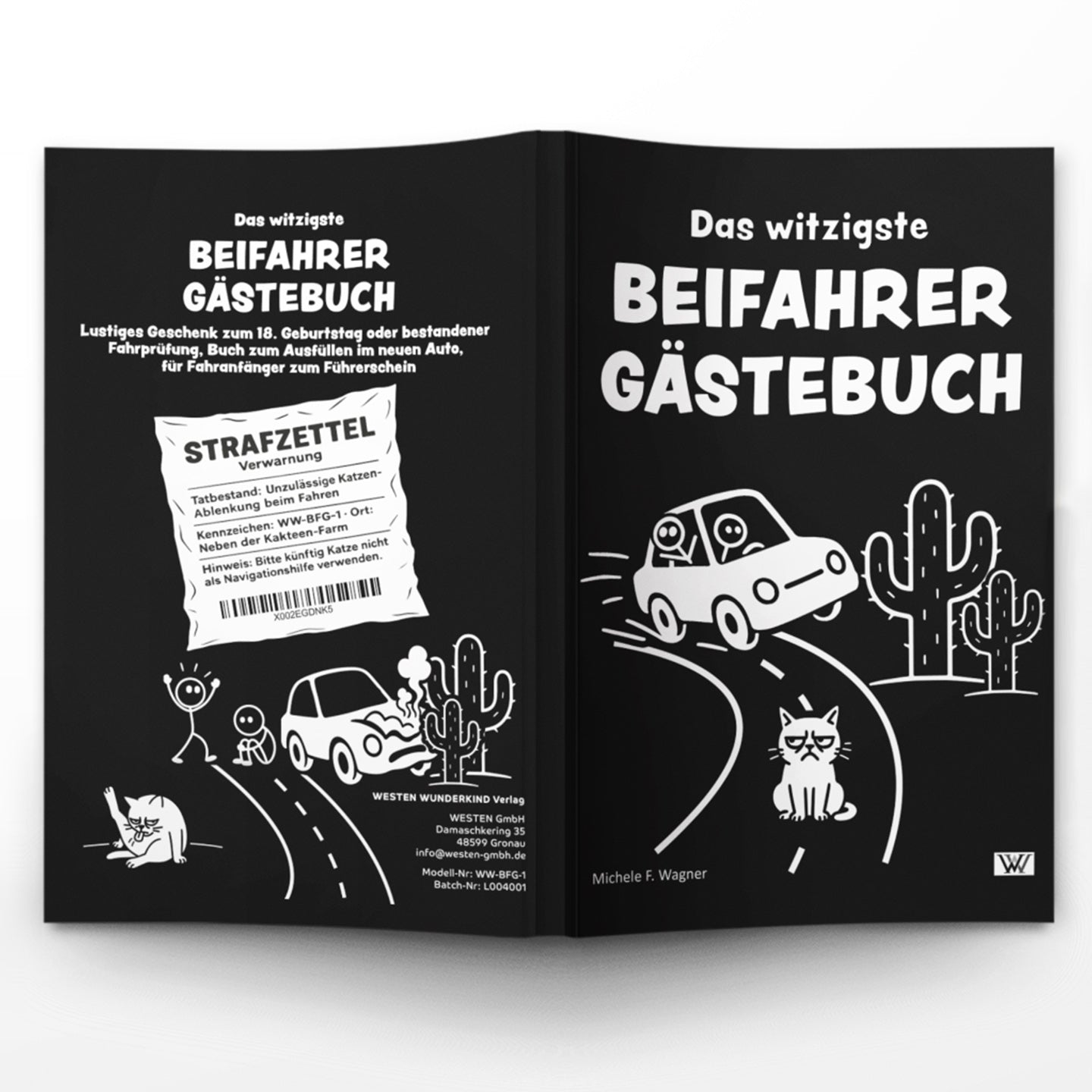 Das witzigste Beifahrer Gästebuch | Lustiges Geschenk zum 18. Geburtstag oder bestandener Fahrprüfung